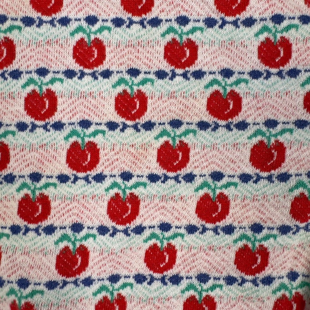 Vintage‎ Camptown Girls 2T Cherry Jacquard Knit Shirt Red White USA Made - Picture 6 of 10